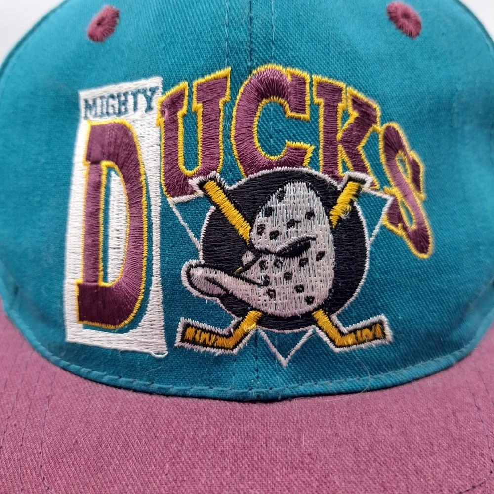 VINTAGE ANAHEIM MIGHTY DUCKS SNAPBACK HAT CAP NHL OFFICIAL FRONT ROW ANNCO